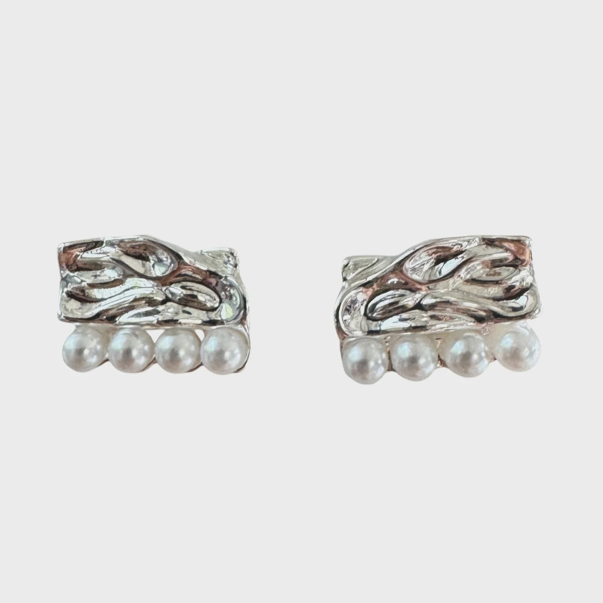 Silver & Pearl Studs