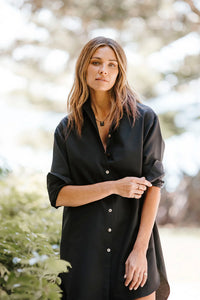 Lara Shirt Dress / Black