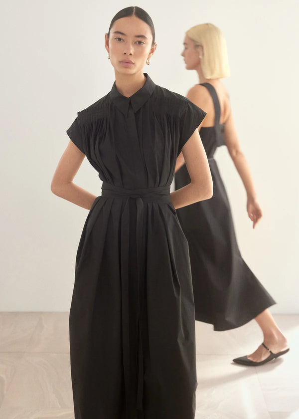 Hannah Dress / Black Poplin