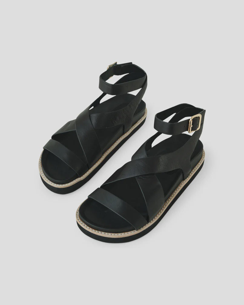 Pilar Leather Sandal / Black