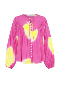 Sphere Smock Blouse in Fuschia Dye