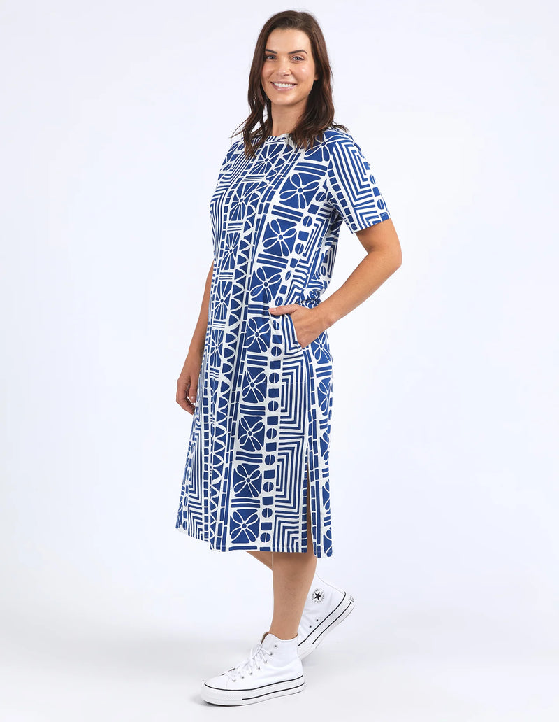 Casablanca Tee Dress / China Blue Print