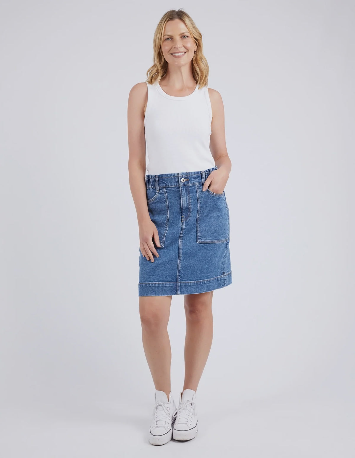 Atlas Denim Skirt / Dark Wash