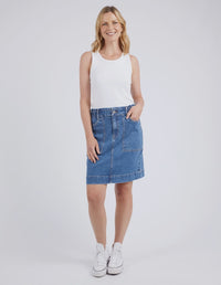 Atlas Denim Skirt / Dark Wash