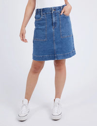 Atlas Denim Skirt / Dark Wash