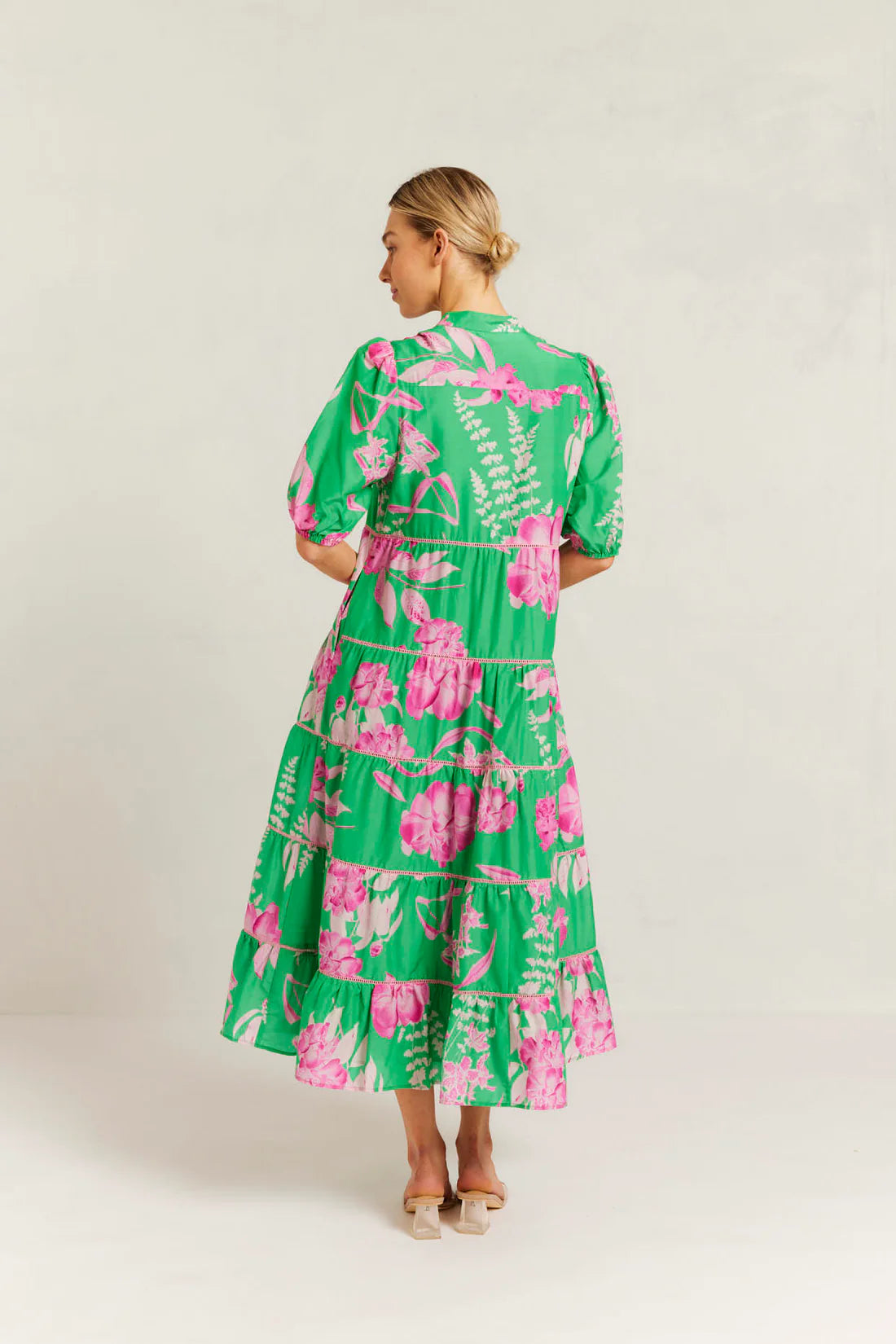 Martina Dress / Spring Green Night Garden Print