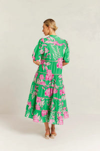 Martina Dress / Spring Green Night Garden Print