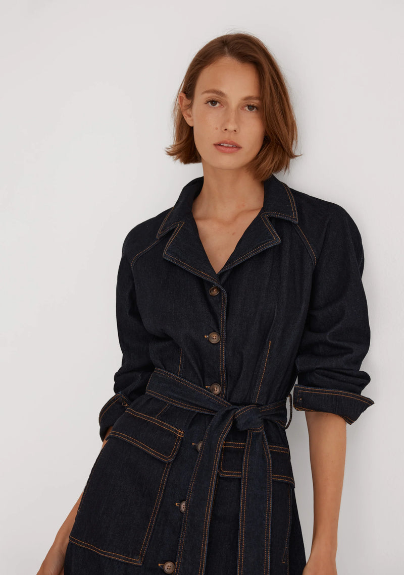 Boston Denim Shirt Dress / Indigo