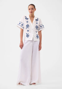 Alpheus Embroidered Shirt / White