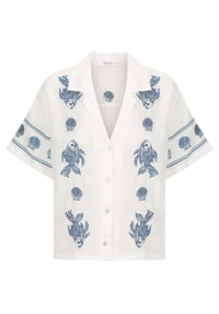 Alpheus Embroidered Shirt / White