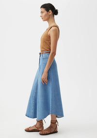 Clovelly Denim Skirt / Light Blue