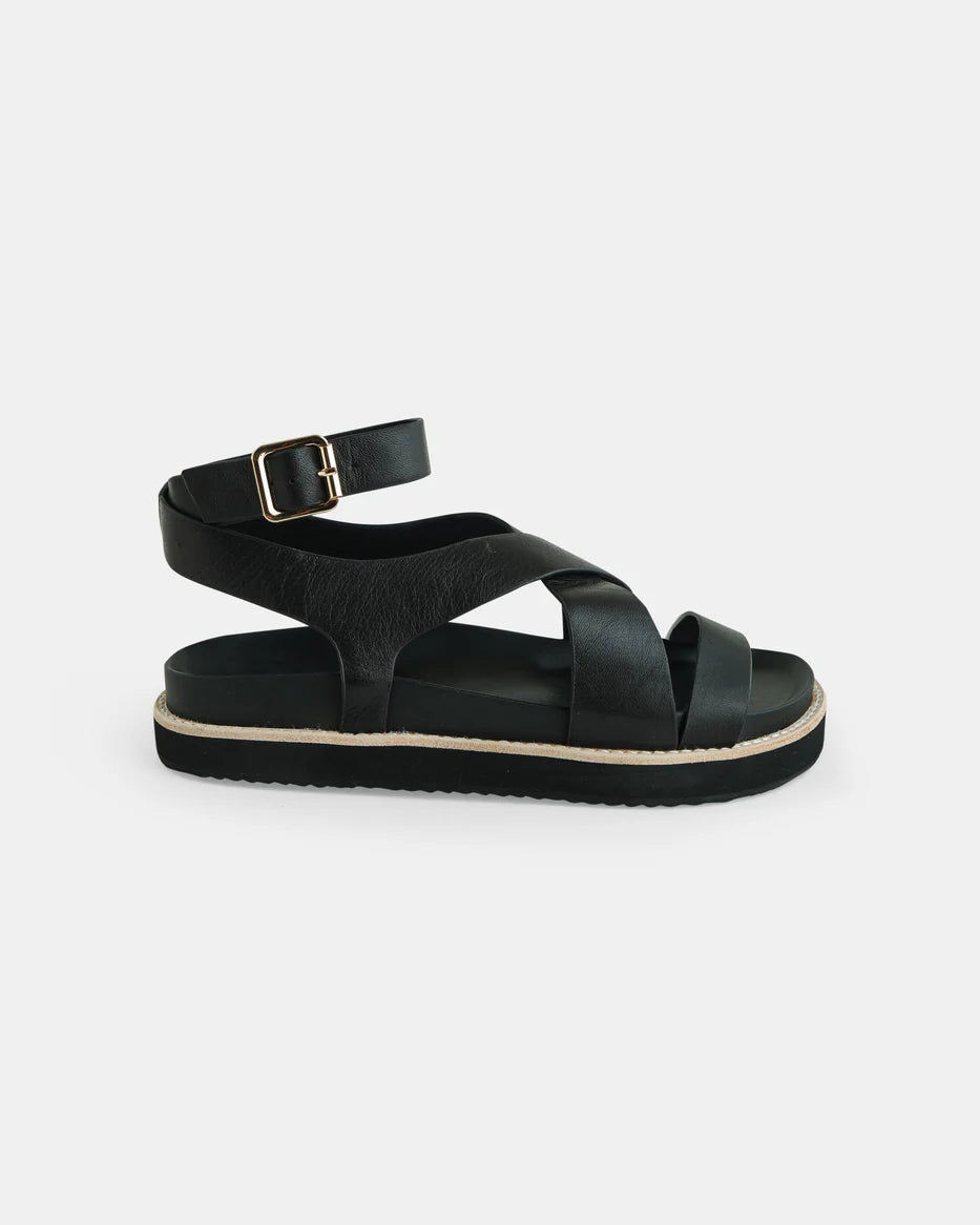 Pilar Leather Sandal / Black