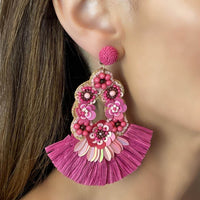 Pink Fiesta Statement Earrings