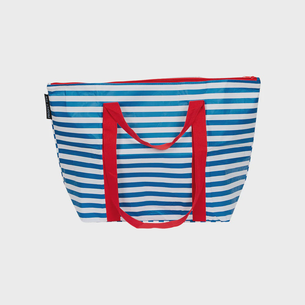 Breton Stripe Zip Medium Tote