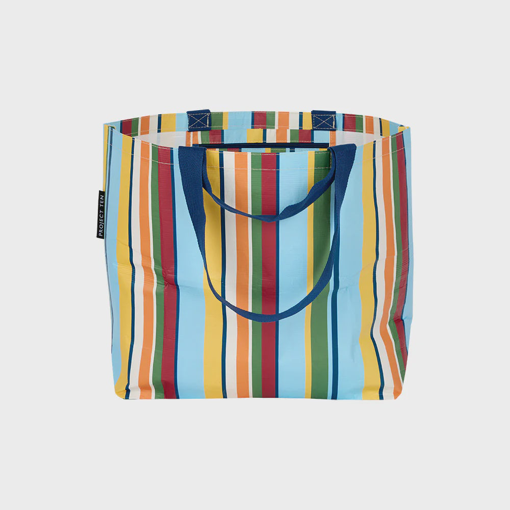 Retro Stripe Zip Medium Tote