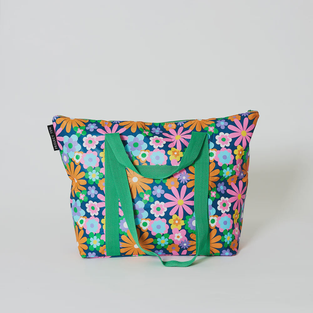 Pop Floral Medium Zip Tote