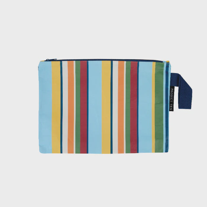 Retro Stripe Zip Pouch