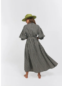 Poppy Maxi Dress / Balck Oat Gingham