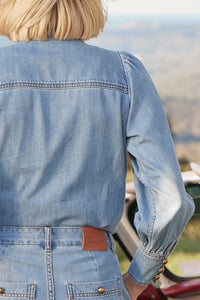 hanker top / light washed denim