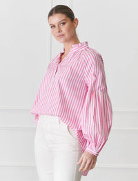 Kell Shirt / Pink & White Stripe