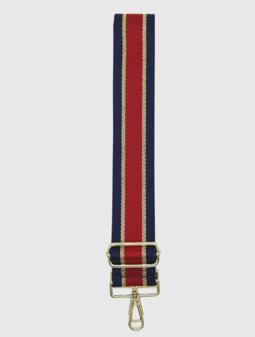 Webbing Bag Strap Navy/Gold/Red